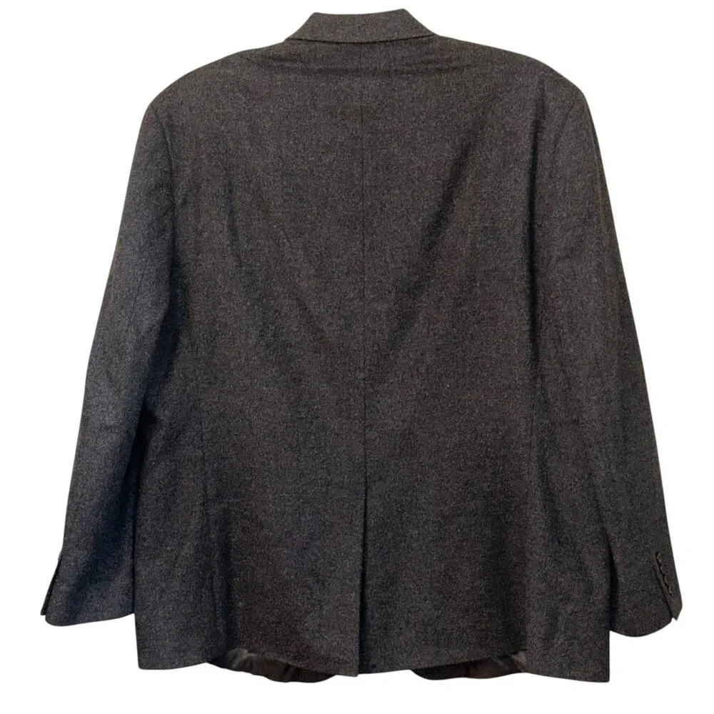 Lauren Ralph Lauren Wool Silk Cashmere Grey Blazer Coat Jacket 48L Winter Office